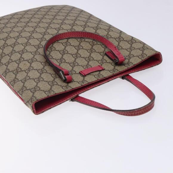 GUCCI GG Supreme Hand Bag Pvc Beige Silver - Picture 6 of 16